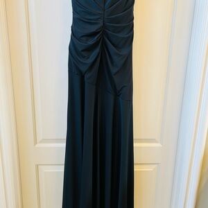Black Ruched Maxi Dress - Elegant Evening Gown or Mother of Bride dress